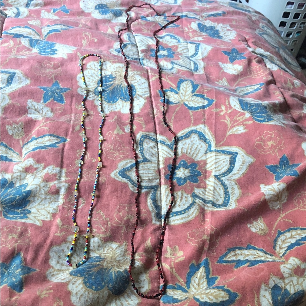 Handmade Multicolor & Deep Red Beaded Necklace Set - Women Jewelry